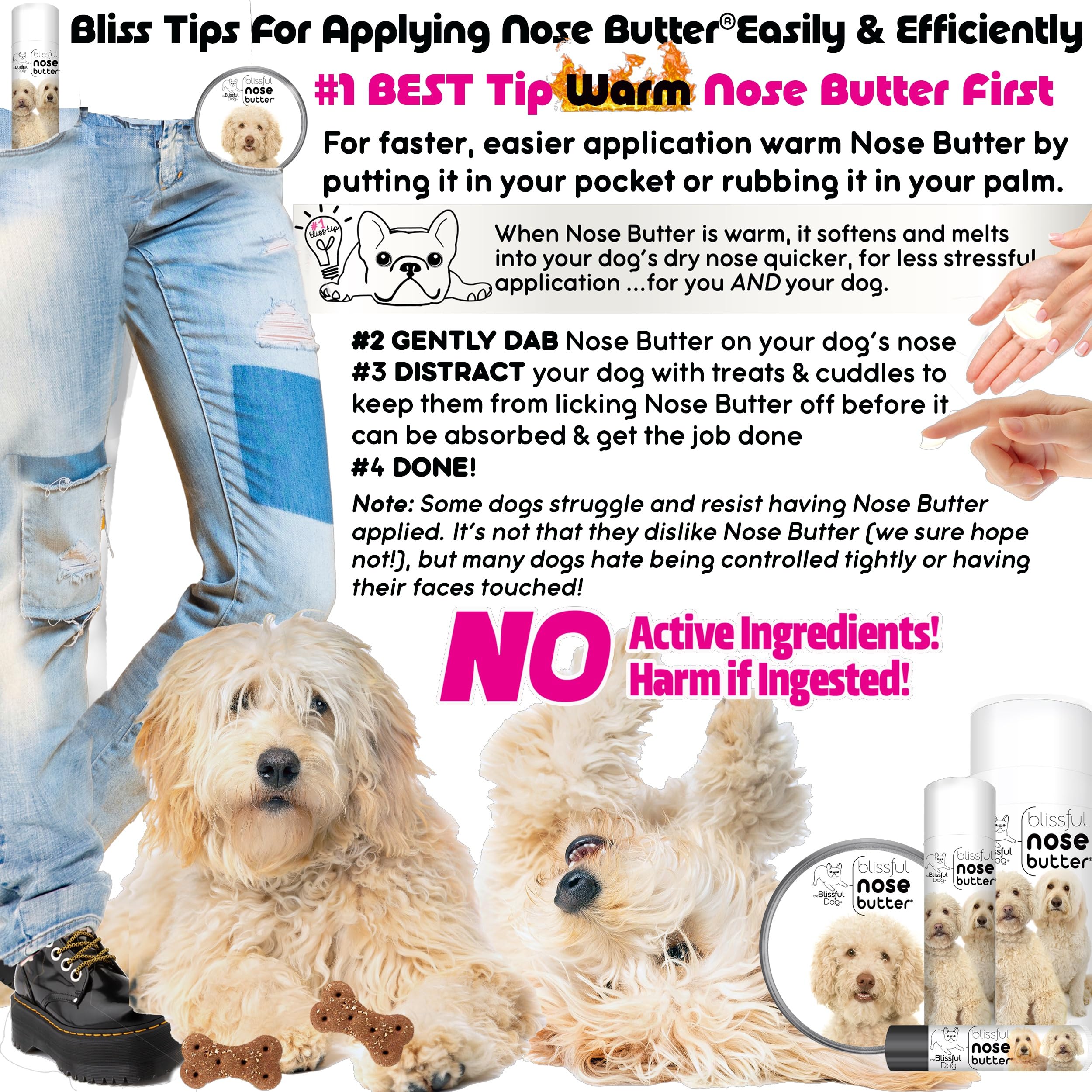 The Blissful Dog Golden Doodle Unscented Nose Butter, 0.15-Ounce